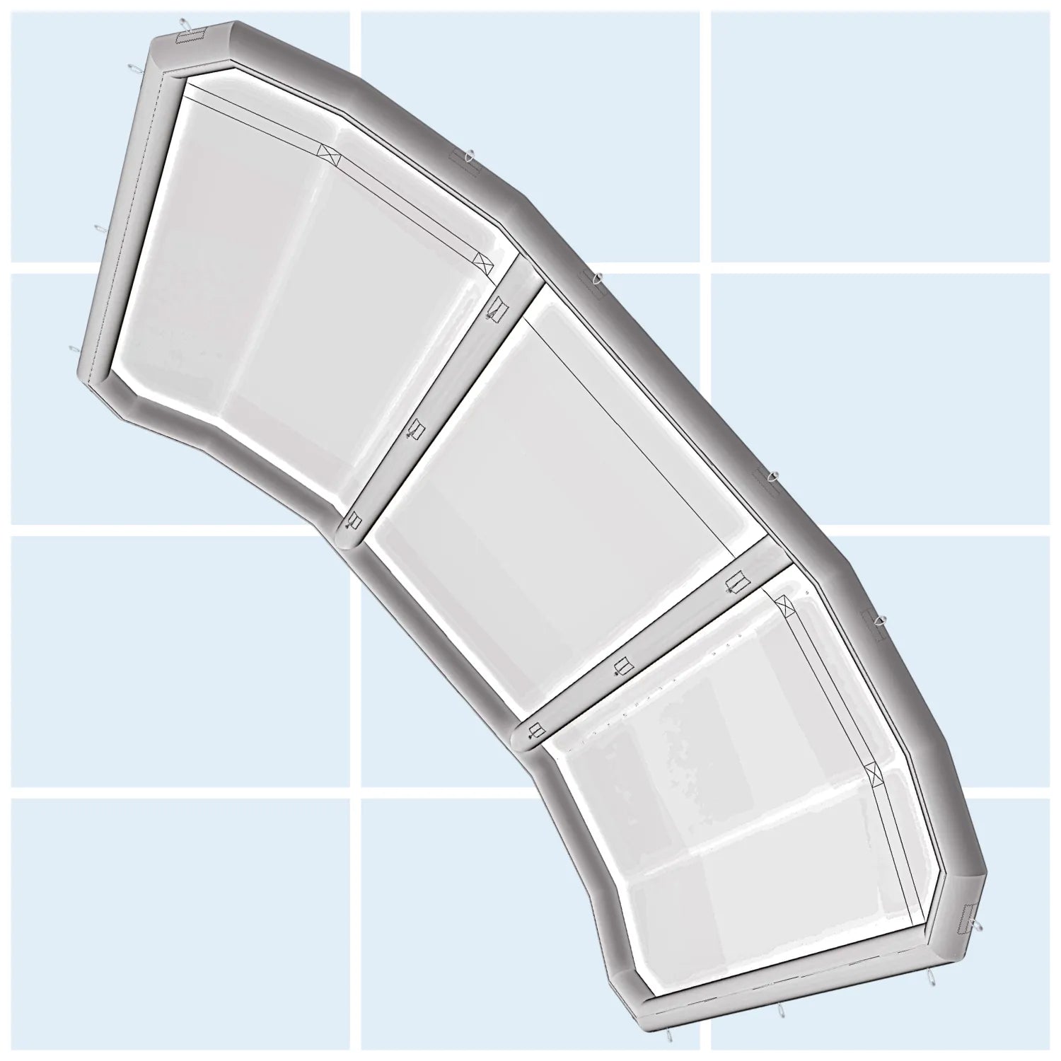 Technical engineering view of the 8.0 PSI AeroCasing airframe that provides structural rigidity for high-speed boating.