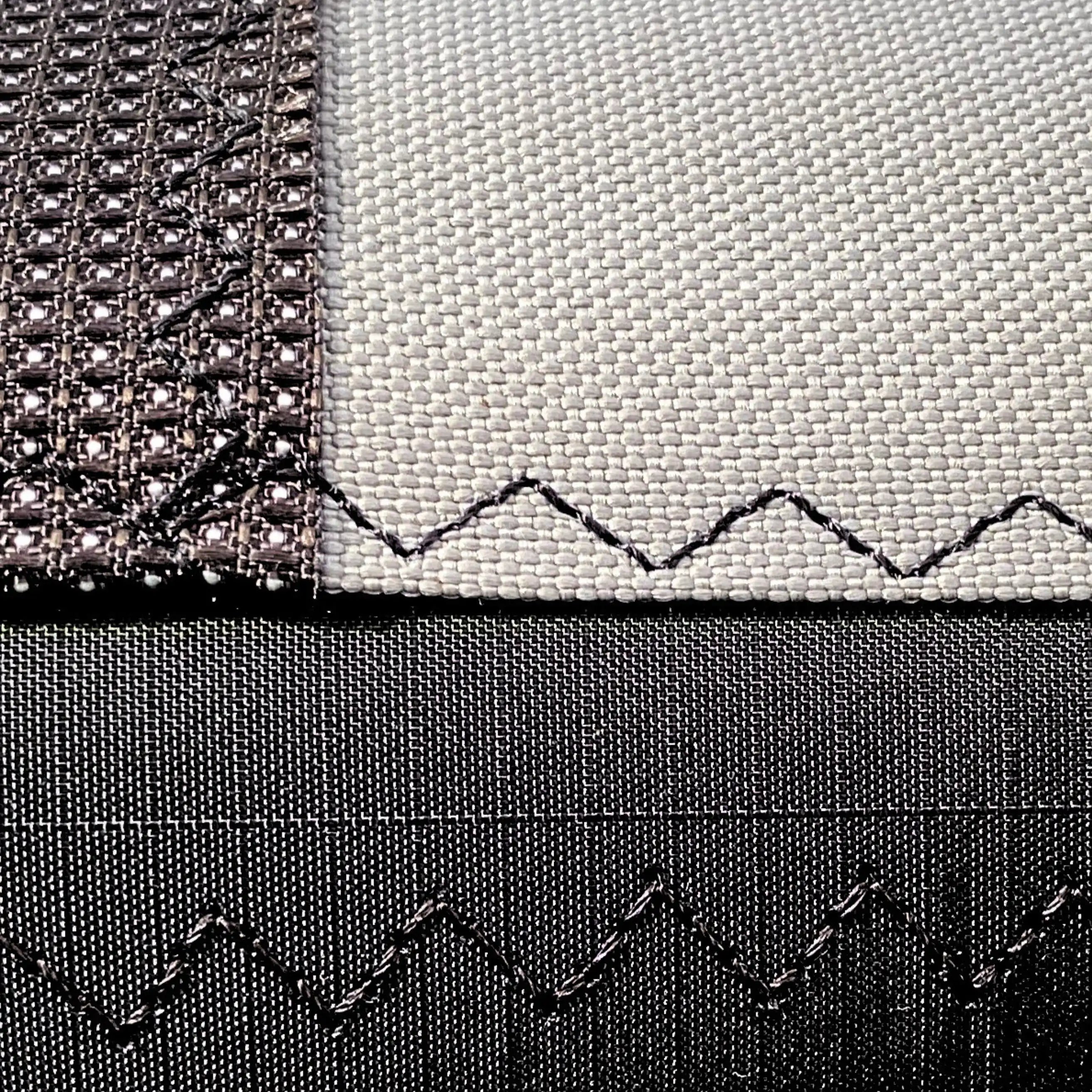 Close-up of Mach-Shield 45 fabric showing the 280 GSM high-density weave for maximum UV protection.