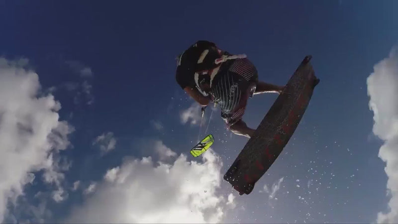 Cinematic footage of a professional kiteboarding sail showing the high-pressure inflatable leading-edge airframe maintaining perfect structural rigidity under extreme wind shear. This demonstrates the kiteboarding technology pedigree that powers the patented 45 MPH Sebba Shade system.